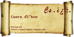 Csere Ákos névjegykártya